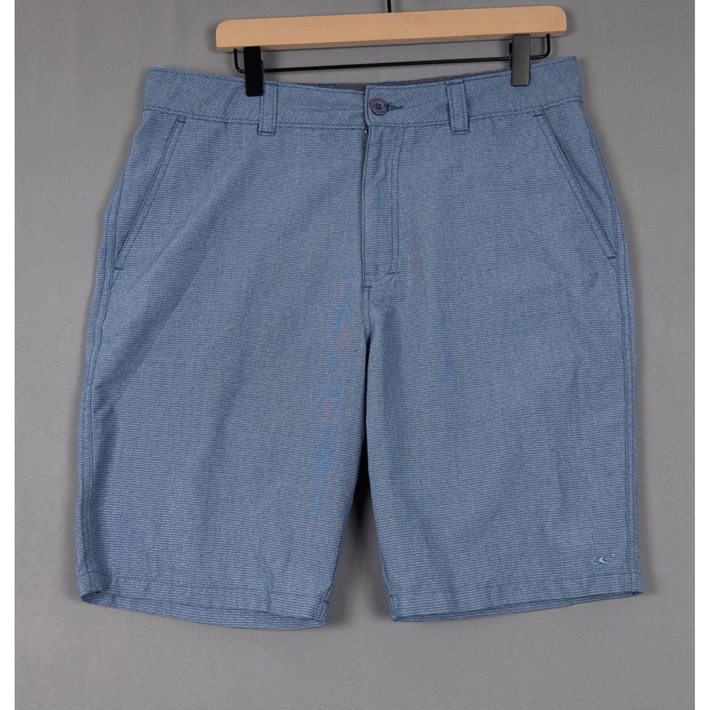 O'Neill Mens Hybrid Chino Golf Shorts Blue Micro Stripe Size 33 Stretch